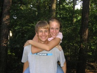 Hannah on Greg's back