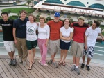 Bunch of us while still docked at Port Canaveral. Greg, Greg, Hannah, Kristin, John, Amanda, Jonathon, Matt